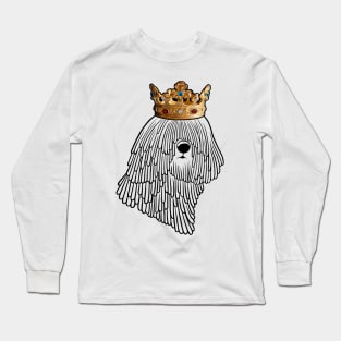 Komondor Dog King Queen Wearing Crown Long Sleeve T-Shirt